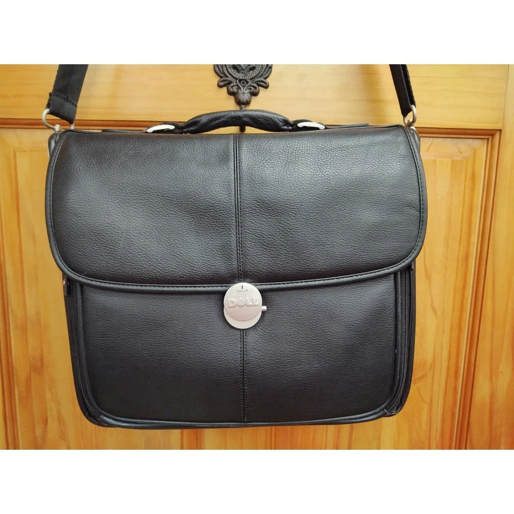Dell Heavy Duty Leather Laptop Bag Case Professional Messenger Shoulder Strap